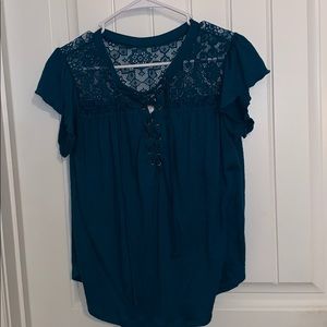 Teal lace top